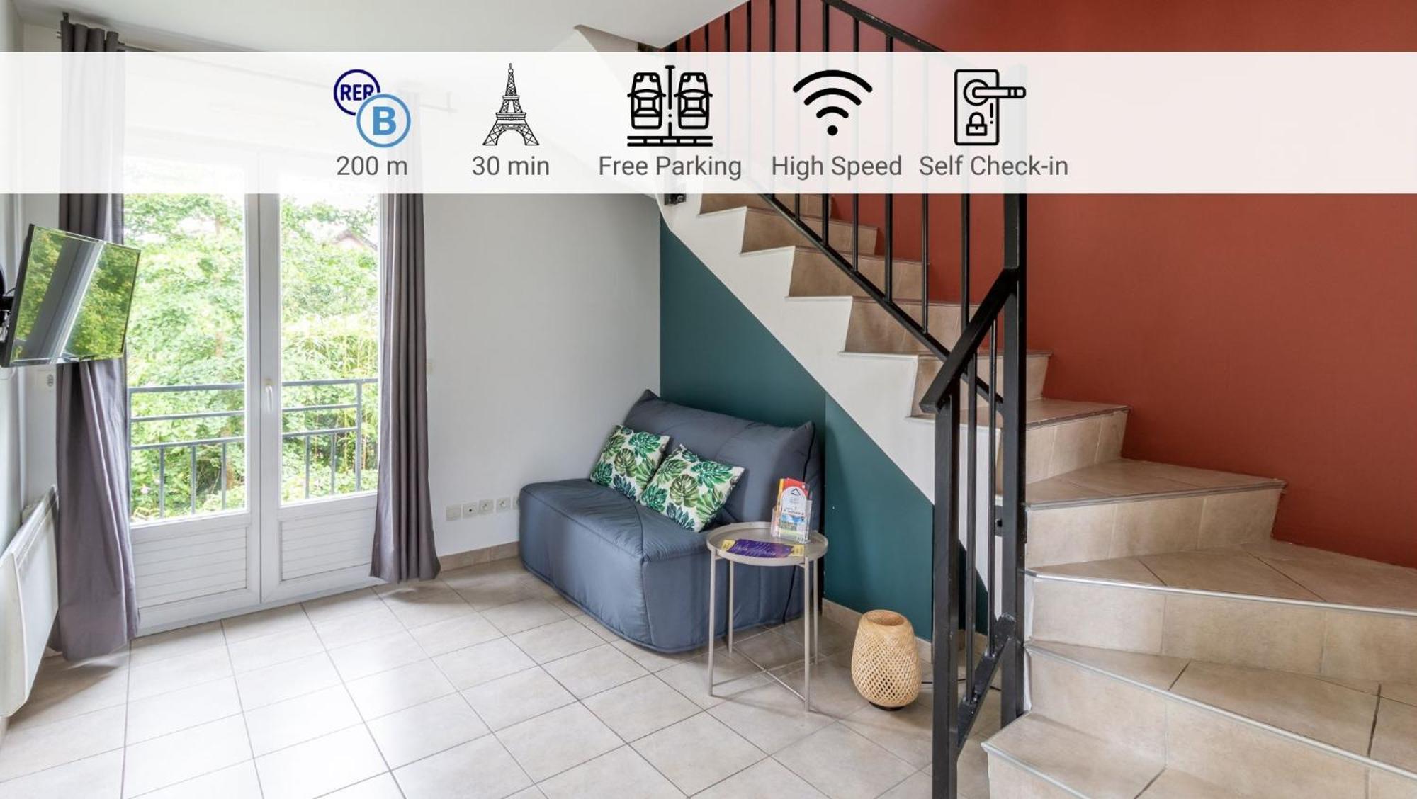 Le Duplex , Proche Gare Rer, Parking, Arrivee Autonome Apartment Палезо Екстериор снимка